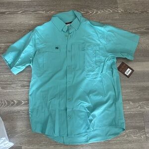 Men's Turquoise Button-Down Shirt